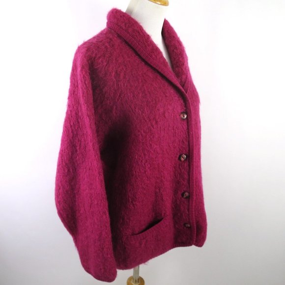 Vintage Scottish Mohair Cardigan Sweater Size M - Picture 1 of 10